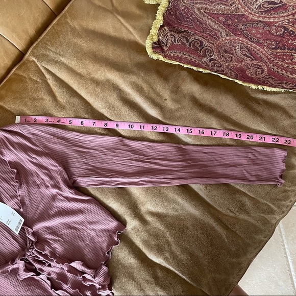 MAUVE TIE CROPPED CARDIGAN STYLED TOP - Picture 8 of 13